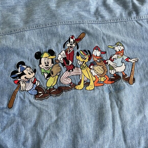 Vintage Walt Disney Too Cute Guetta Bros Embroidered Denim Womens Size L (Z7) - Picture 2 of 10